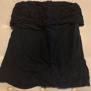 J. Crew Eyelet Tube Top Navy Sz 4